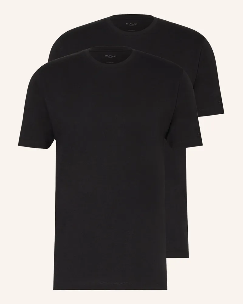 Olymp 2er-Pack T-Shirts schwarz Schwarz