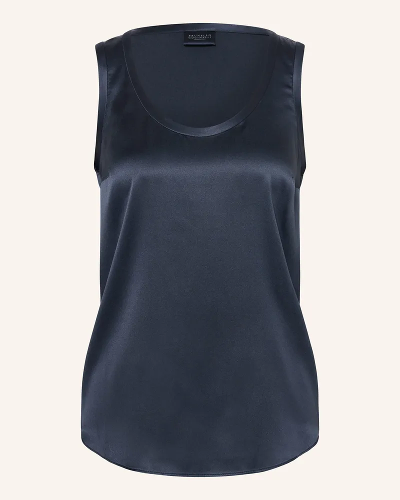 Brunello Cucinelli Seidentop blau Dunkelblau