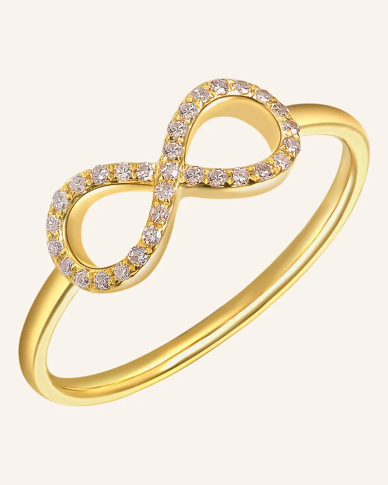 Leaf Ring INFINITY aus 18 Karat Gelbgold mit Diamanten Gold