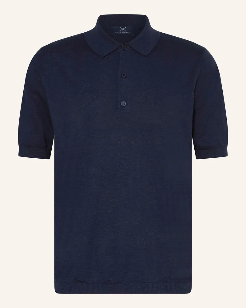 Strokesman's Strick-Poloshirt blau Dunkelblau