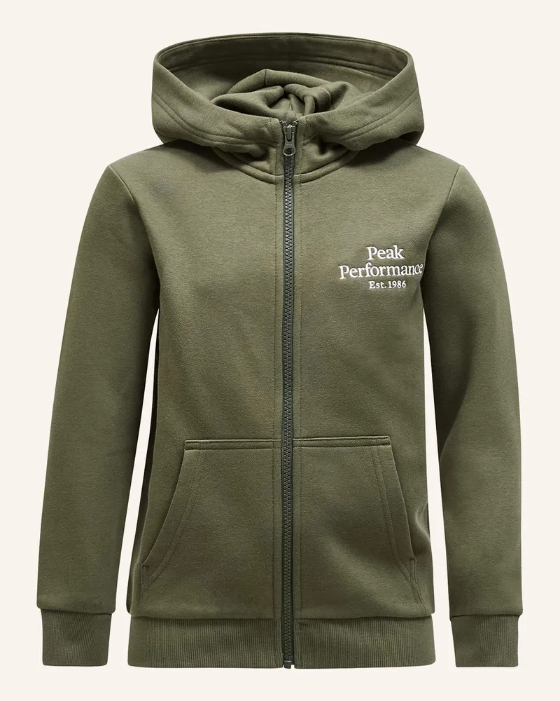 Peak Performance Jr Original Zip Hood Kapuzensweatshirtjacke gruen Oliv