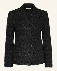 lilienfels Bouclé-Blazer mit Glitzergarn Schwarz