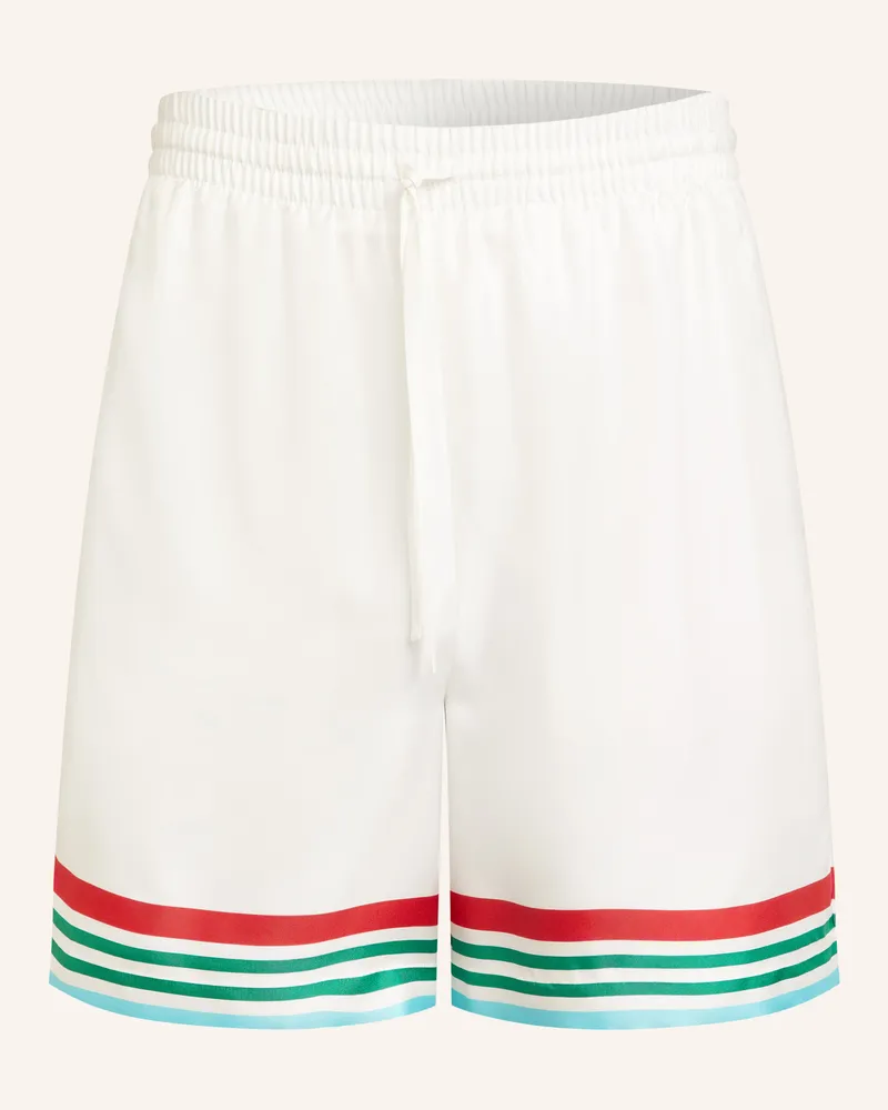 Casablanca Paris Shorts Aus Seide weiss Weiss