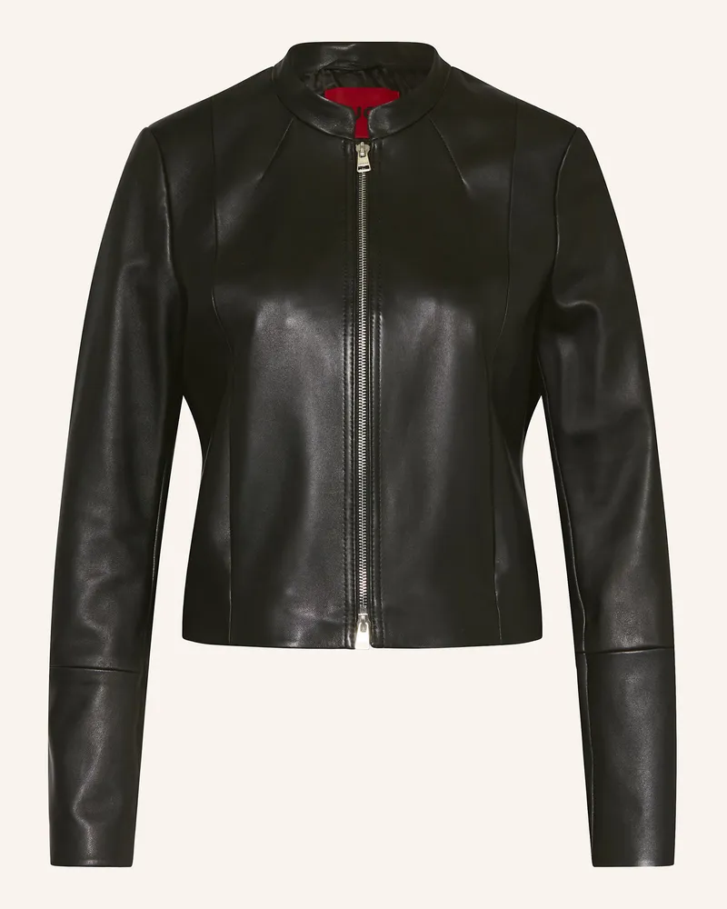 HUGO BOSS Lederjacke LASARI Schwarz