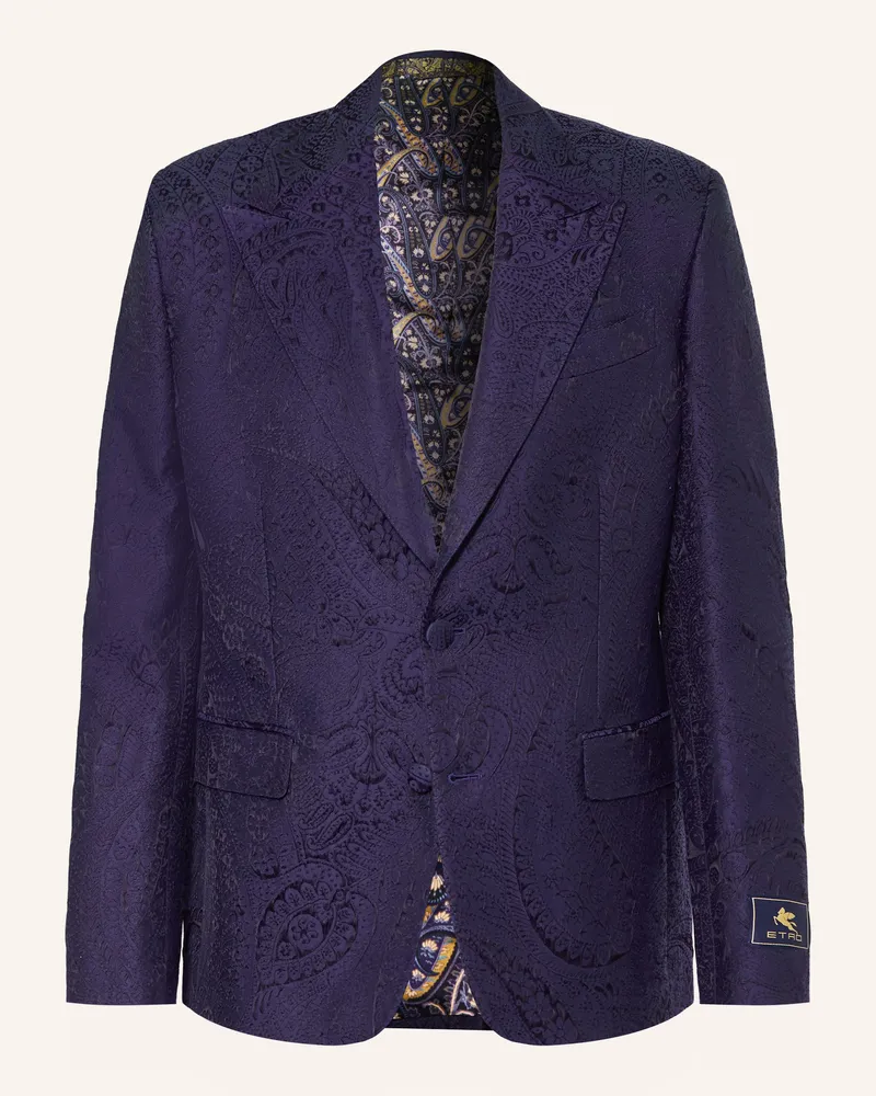 Etro Jacquard-Sakko Regular Fit blau Dunkelblau