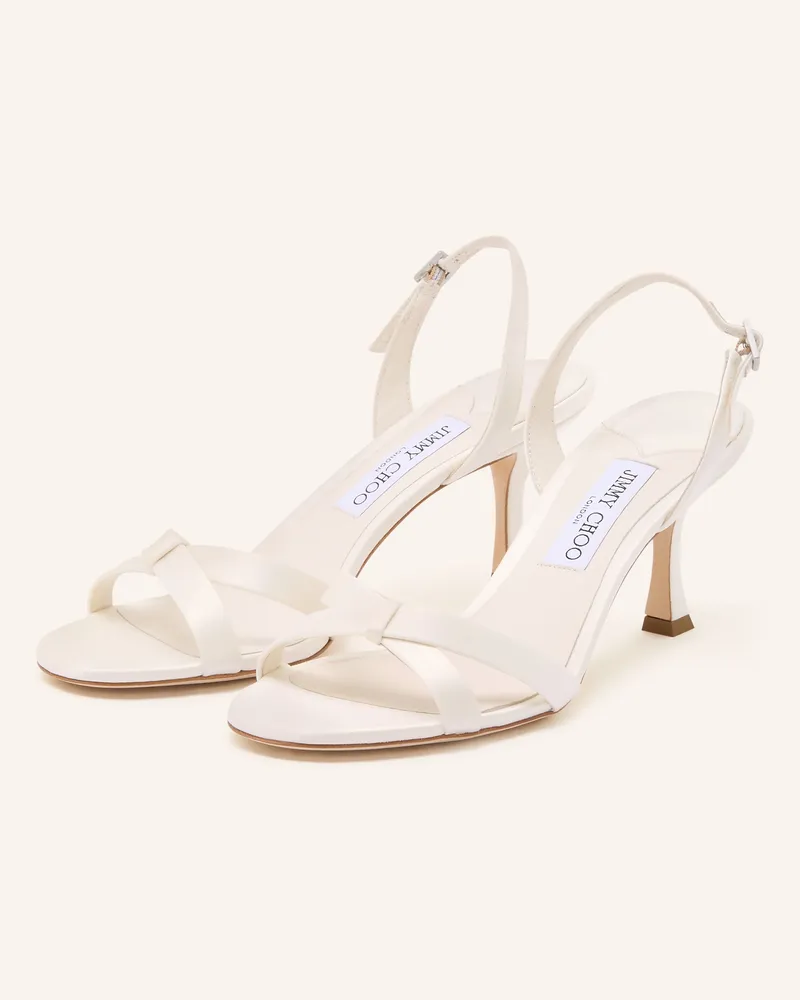 Jimmy Choo Sandaletten Elsy Mit Schmucksteinen weiss Ecru