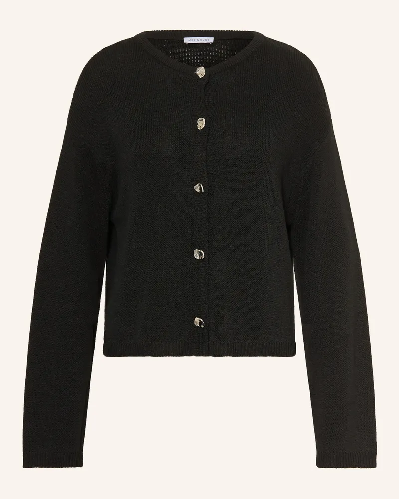Mrs & HUGS Strickjacke schwarz Schwarz