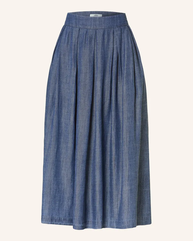 0039 Italy Rock Mit Leinen In Jeansoptik blau Dunkelblau