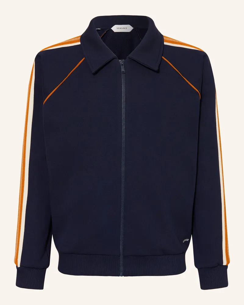 Versace Sweatjacke Mit Galonstreifen blau Dunkelblau
