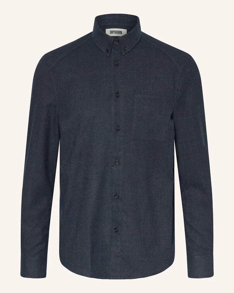 Drykorn Flanellhemd LIET Regular Fit Dunkelblau
