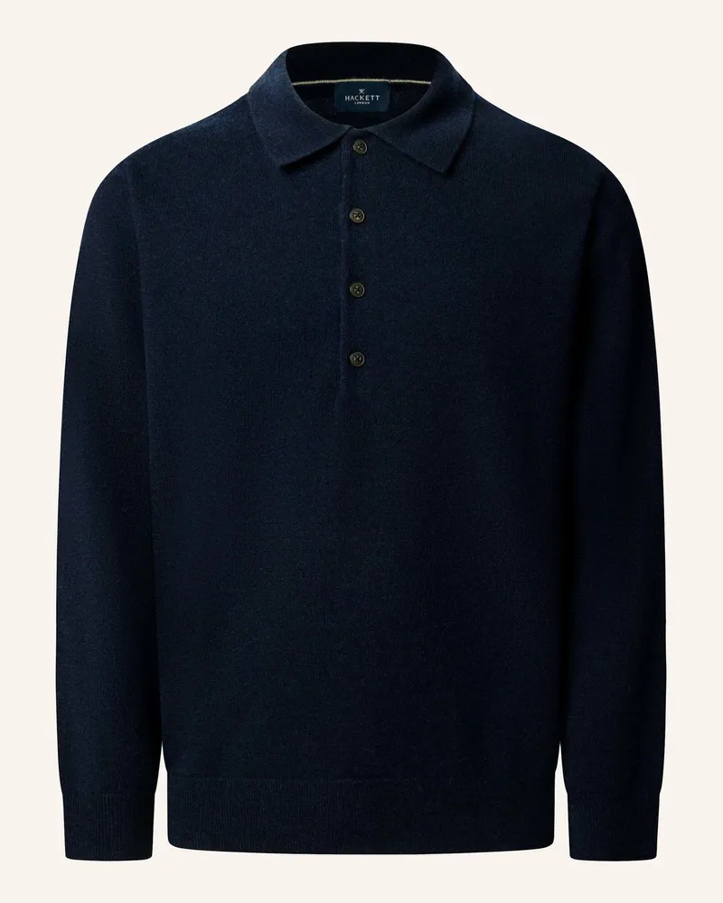 Hackett Pullover Lambswool Polo blau Blau