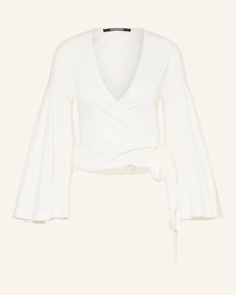Jacquemus Wickelbluse Le Cache Coeur Ventadou Mit 3/4-Arm weiss Ecru