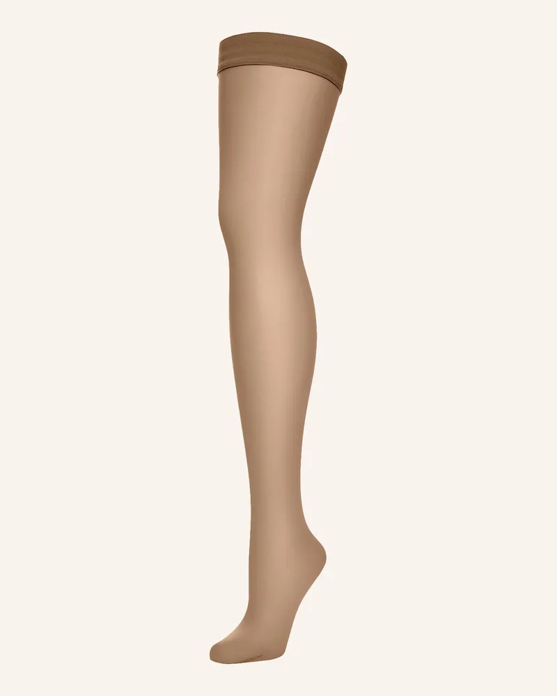 Wolford Halterloser Strumpf Individual 10 Stay-Up beige Camel