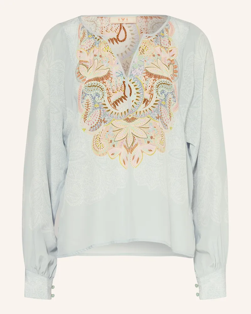 IVI Collection Blusenshirt Aus Seide blau Mint