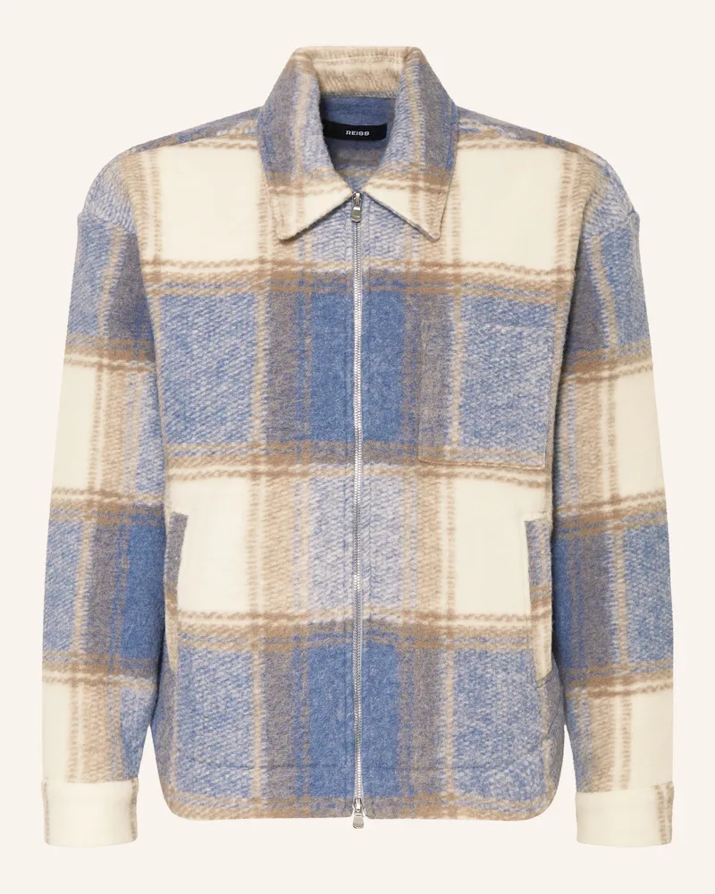 Reiss Flanell-Overjacket MORTON Hellblau