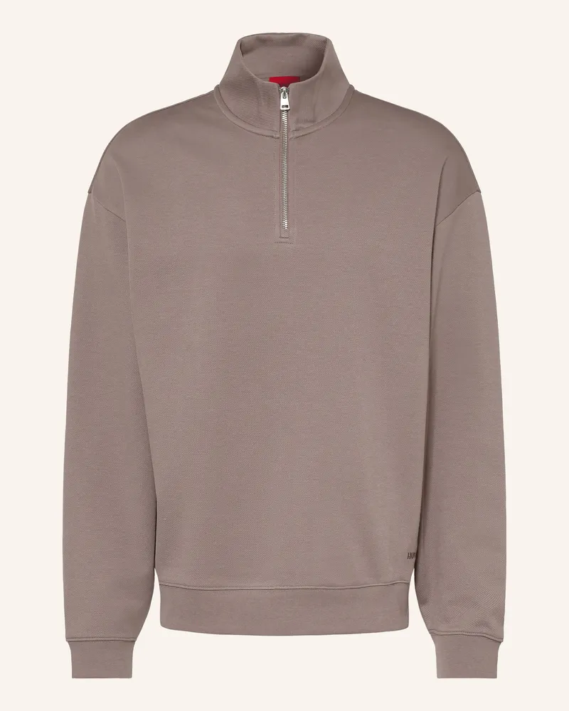 HUGO BOSS Sweat-Troyer Dalizip beige Taupe