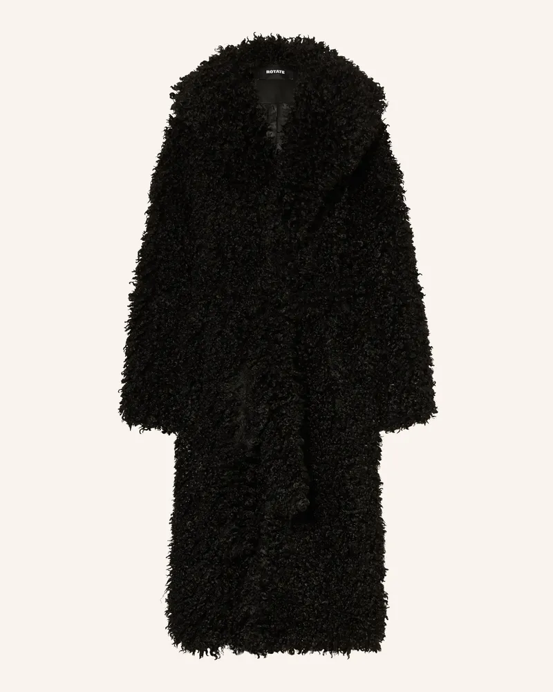 ROTATE Birger Christensen Kunstfell-Mantel schwarz Schwarz