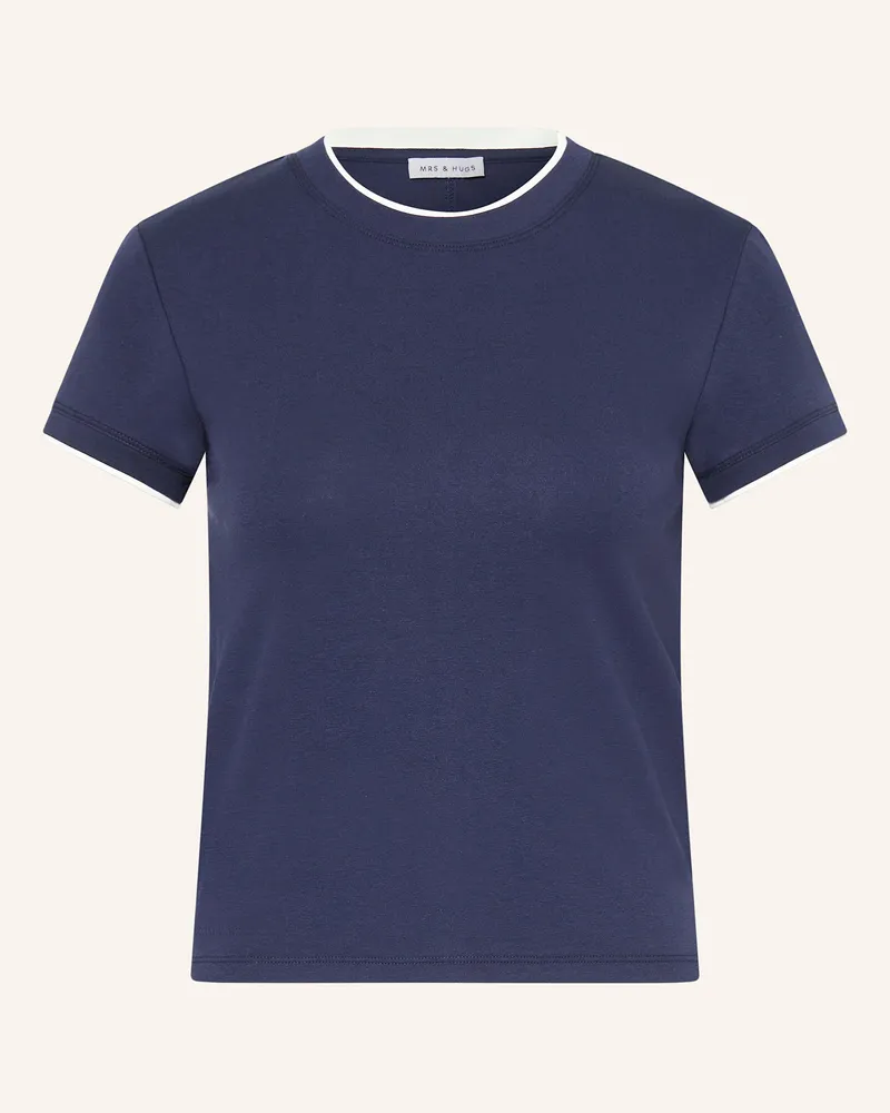 Mrs & HUGS T-Shirt blau Dunkelblau