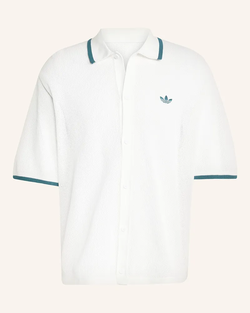 adidas Strickhemd ADIDAS ORIGINALS BUTTON DOWN Loose Fit Ecru