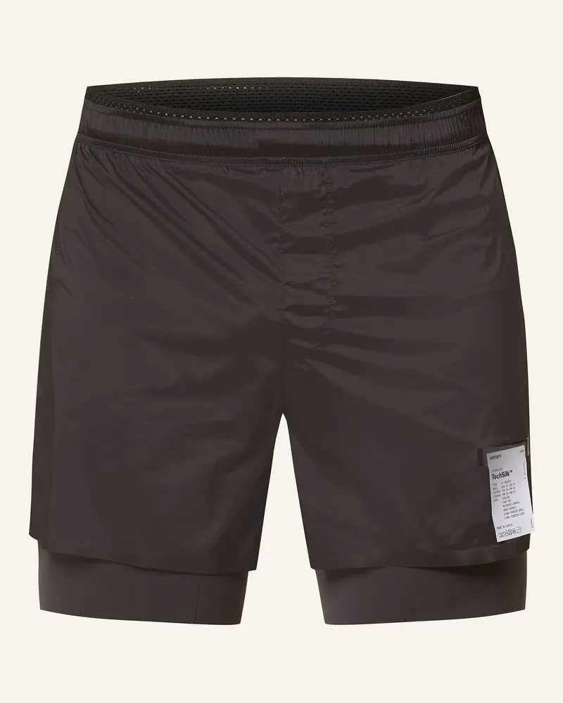 Satisfy 2-In-1-Laufshorts Techsilk™ 8" schwarz Schwarz