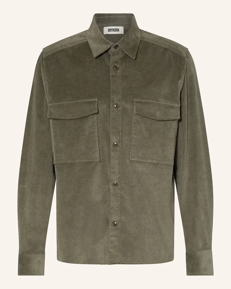 Drykorn Cord-Overjacket Gunray gruen Dunkelgrün