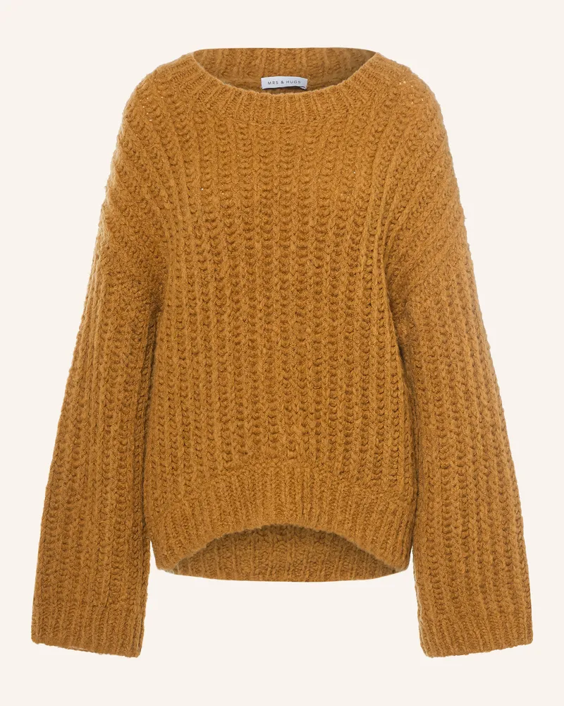 Mrs & HUGS Pullover braun Camel