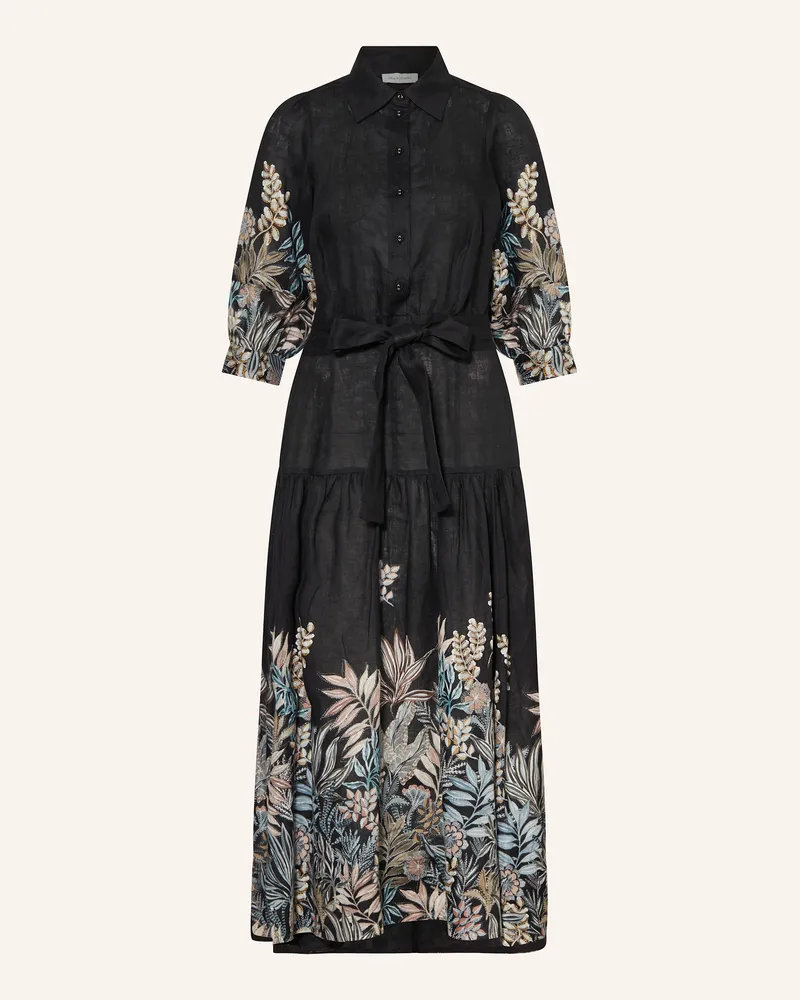 Kudibal Leinenkleid PALMADEA mit 3/4-Arm Schwarz