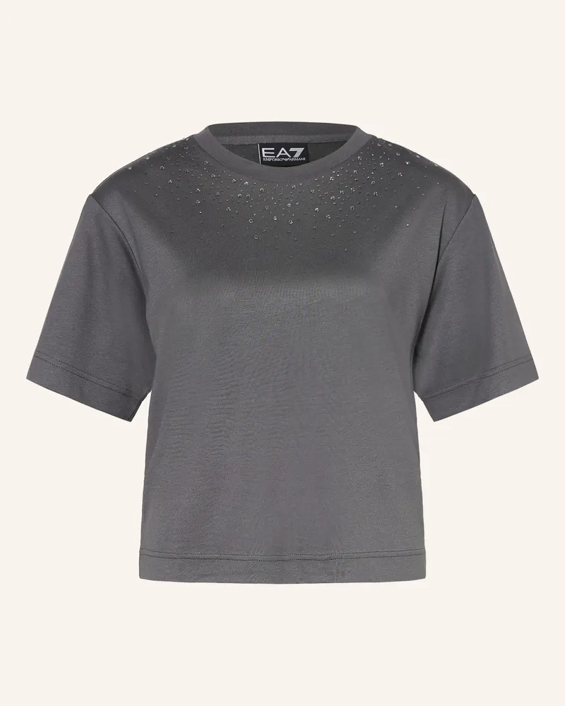 EA7 T-Shirt mit Schmucksteinen Dunkelgrau