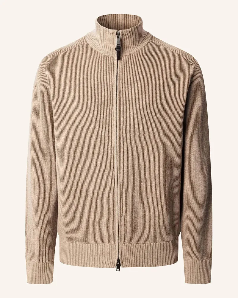 Hackett Strickjacken Cardigan BI COL RIB FZIP Beige