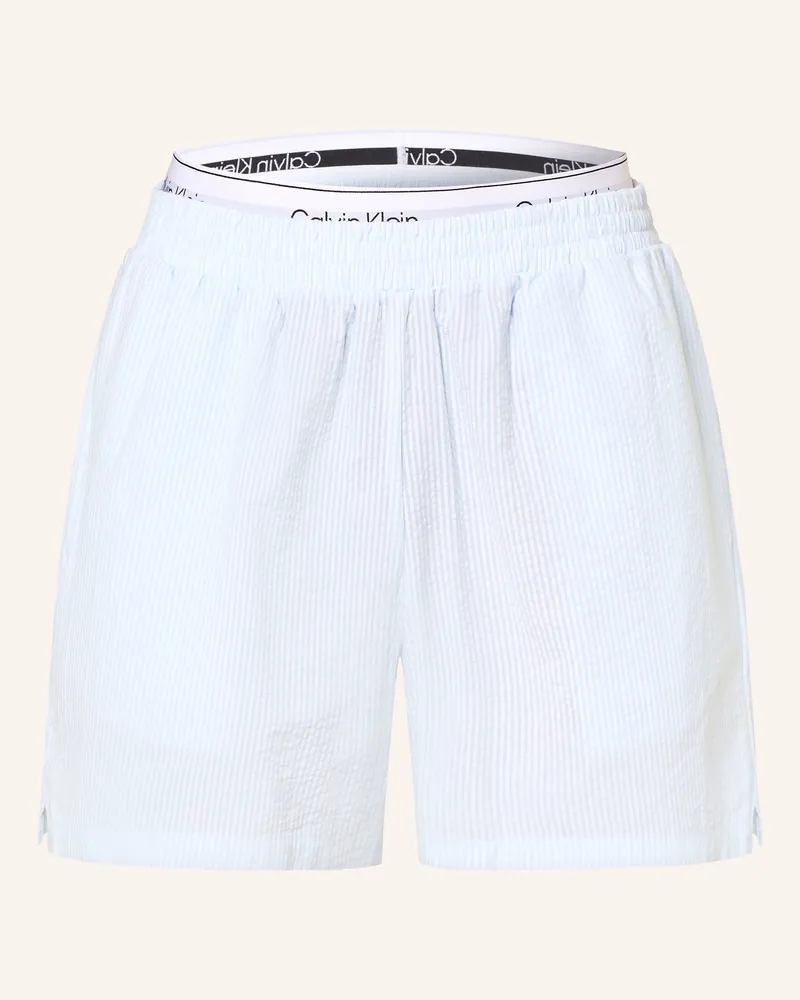 Calvin Klein Schlafhose Seersucker blau Hellblau