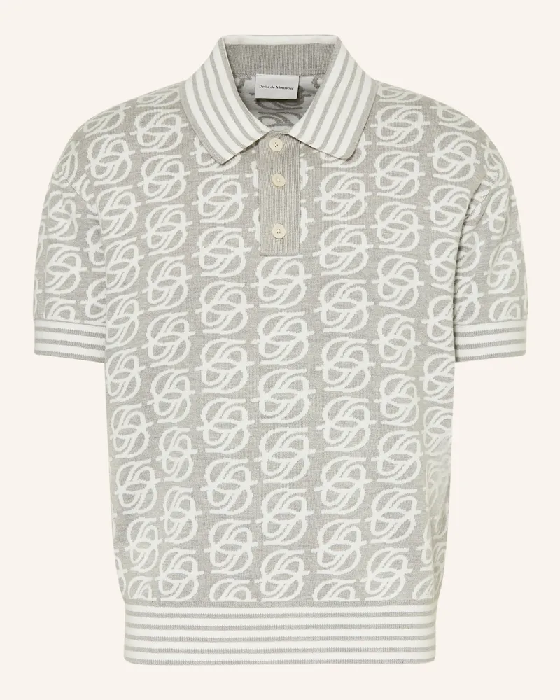 Drôle de Monsieur Strick-Poloshirt grau Grau