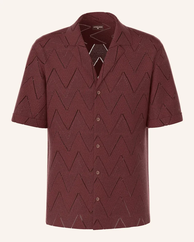 Strellson Strick-Resorthemd CLINT Regular Fit Dunkelrot