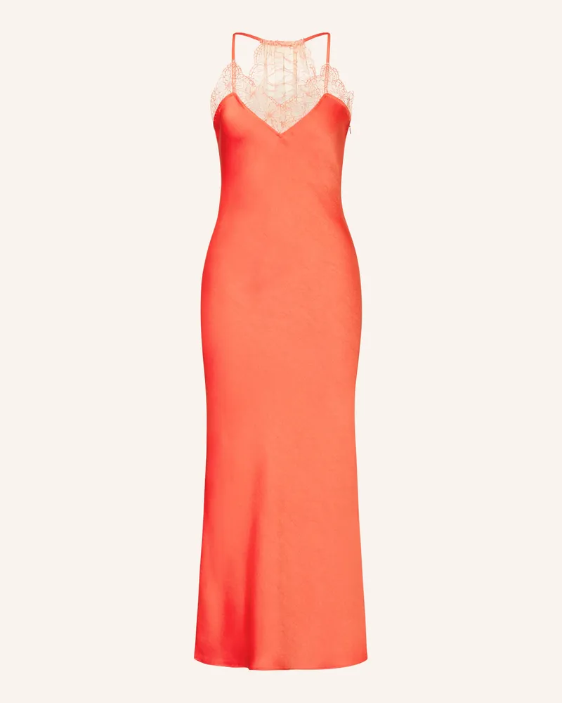 Claudie Pierlot Satinkleid Mit Spitze orange Rot