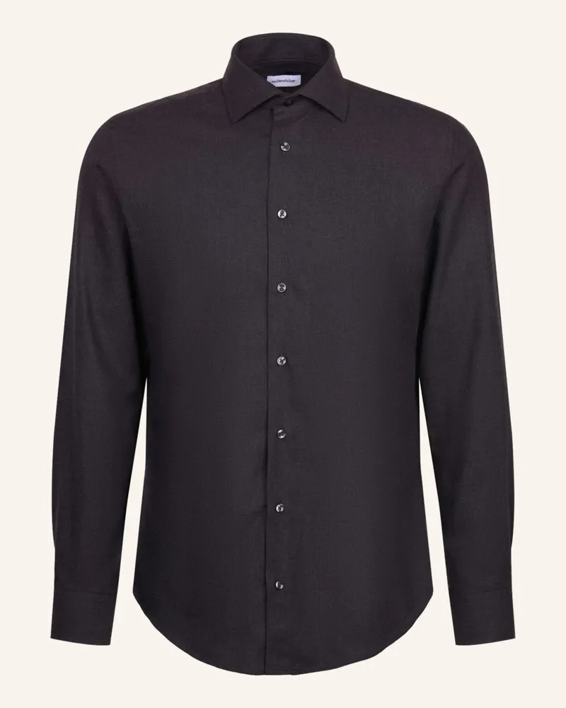 Seidensticker Flanellhemd Slim Fit Grau
