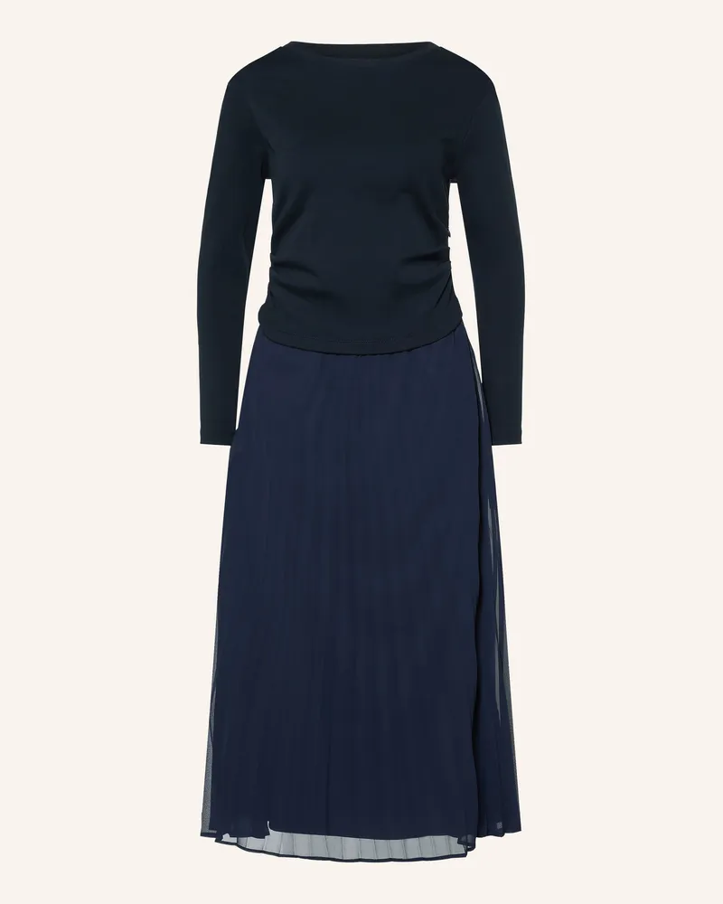 Claudie Pierlot Kleid Im Materialmix Mit Plissees blau Dunkelblau