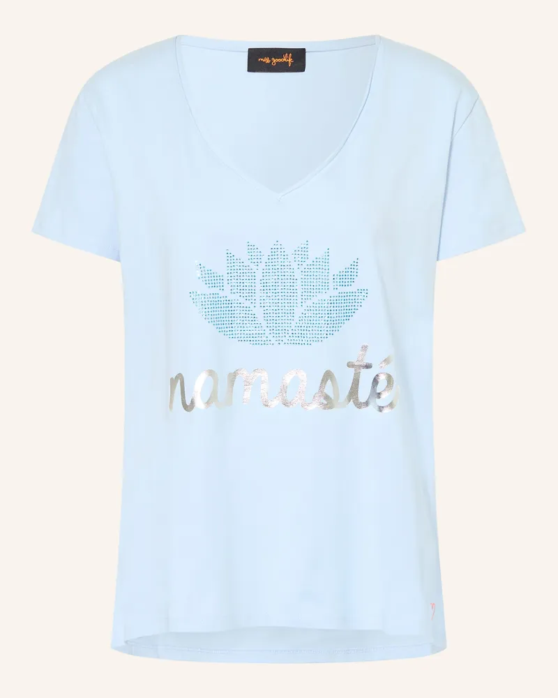 Miss Goodlife T-Shirt Mit Schmucksteinen blau Hellblau