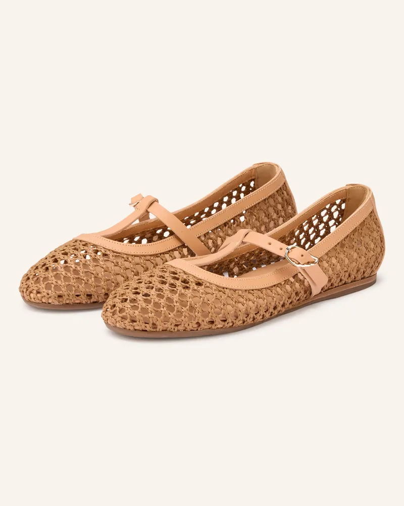 Ancient Greek Sandals Ballerinas AERATI Cognac
