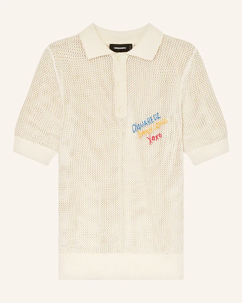 Dsquared2 Strick-Poloshirt Creme