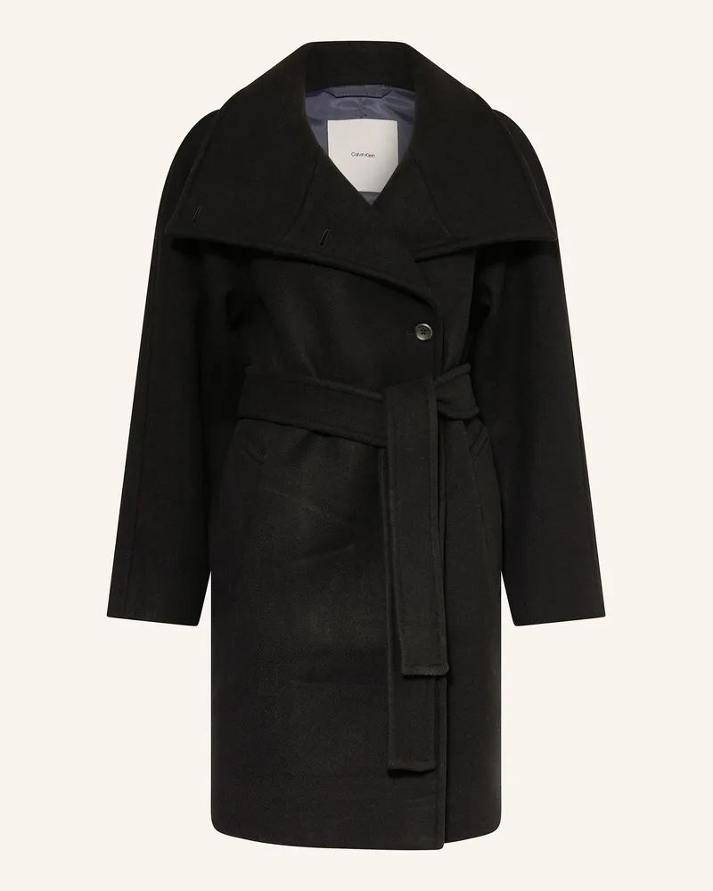 Calvin Klein Wollmantel schwarz Schwarz
