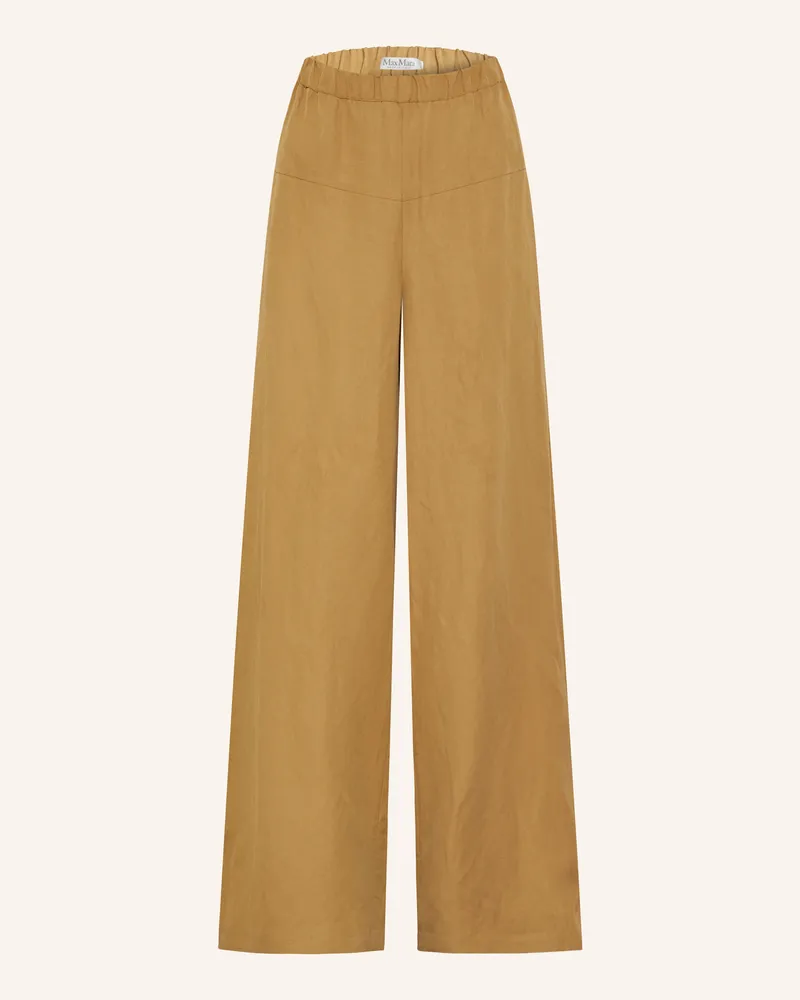 Max Mara Marlenehose Onore Mit Leinen Und Seide braun Camel