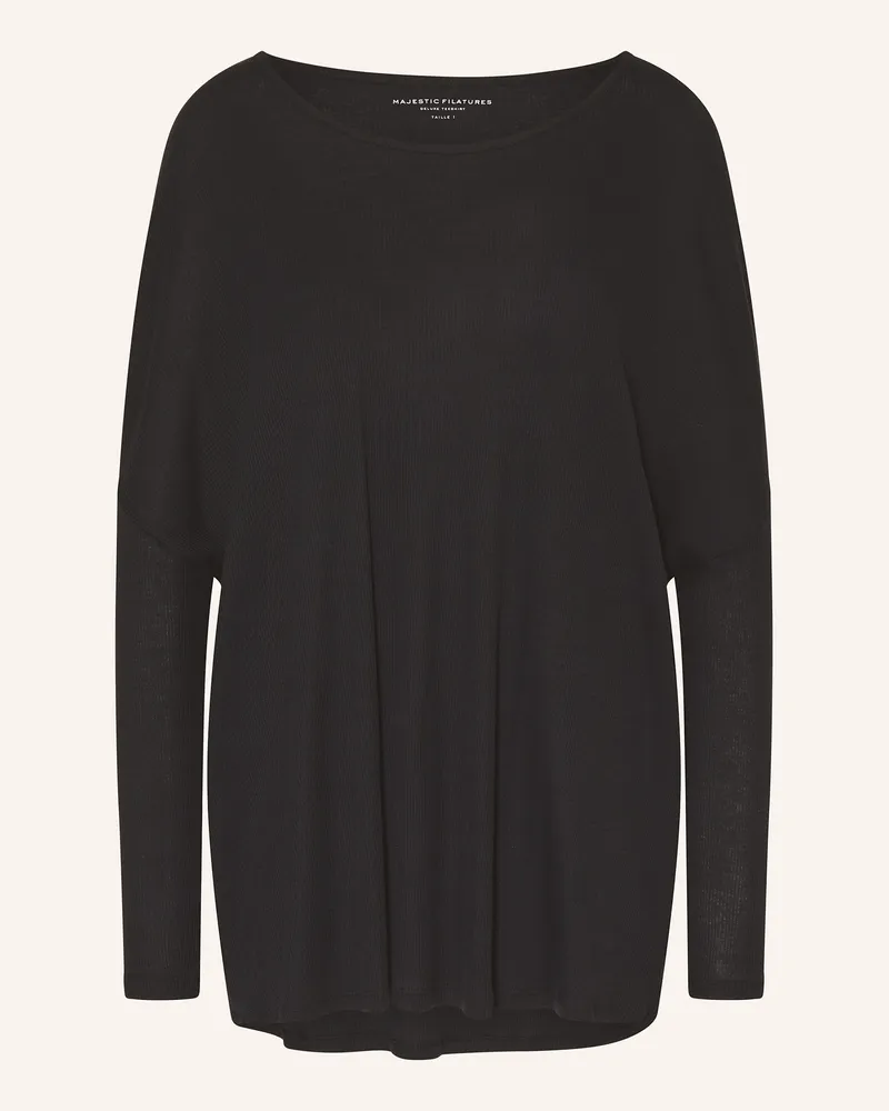 Majestic Oversized-Longsleeve schwarz Schwarz
