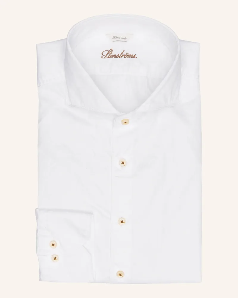 Stenströms Hemd Fitted Body weiss Weiss