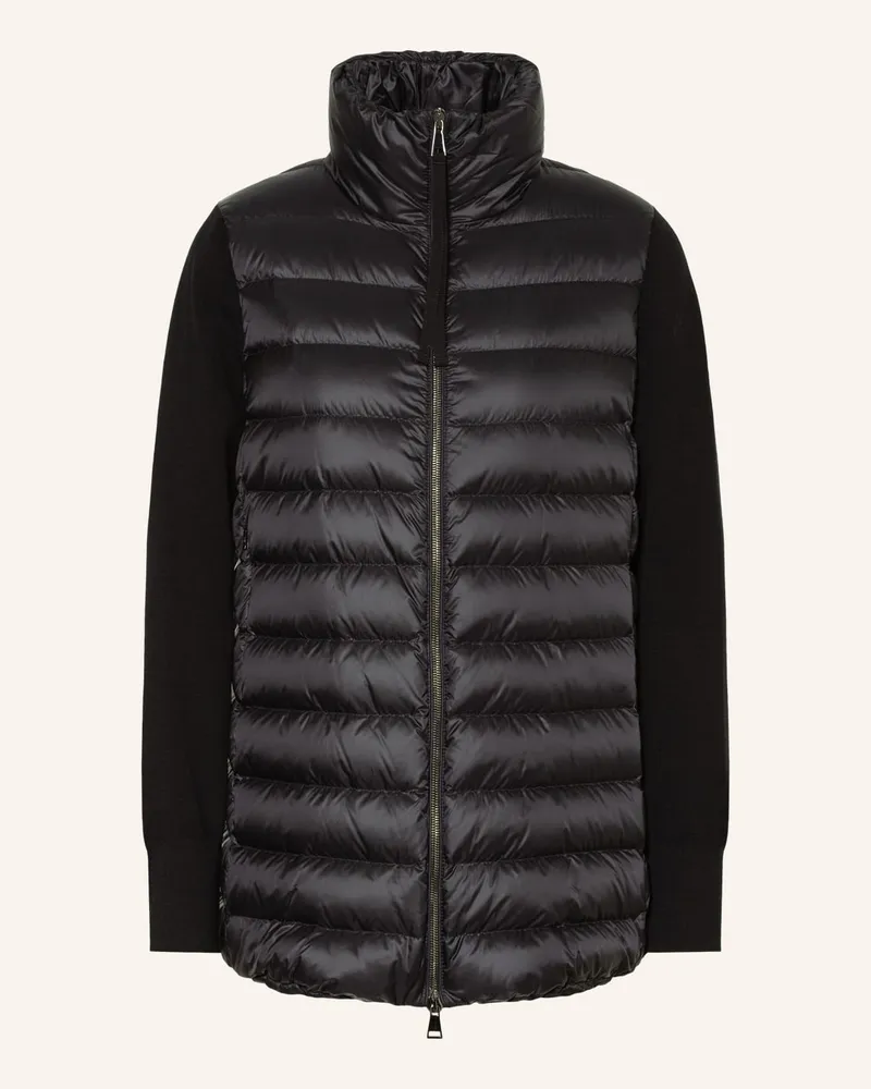 Moncler Daunenjacke im Materialmix Schwarz