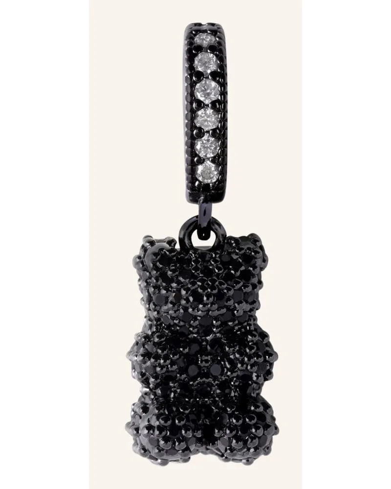 CRYSTAL HAZE Anhänger BLACK PAVE BEAR WITH PAVE CONNECTOR Schwarz