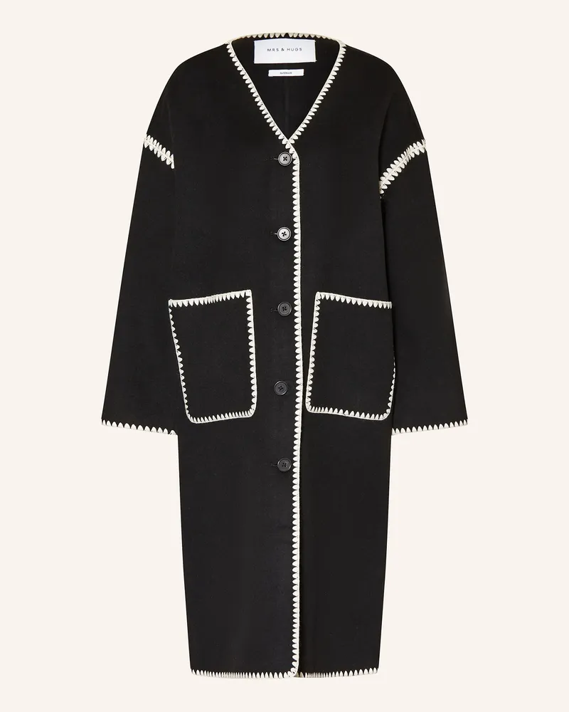 Mrs & HUGS Mantel Schwarz