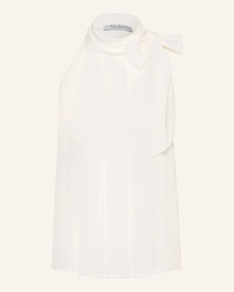 Max Mara Blusentop Fune Aus Seide Mit Schluppe weiss Weiss