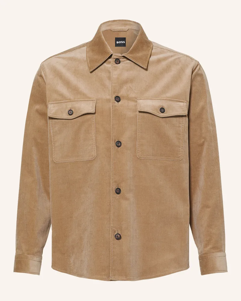 HUGO BOSS Cord-Overshirt Carper braun Hellbraun