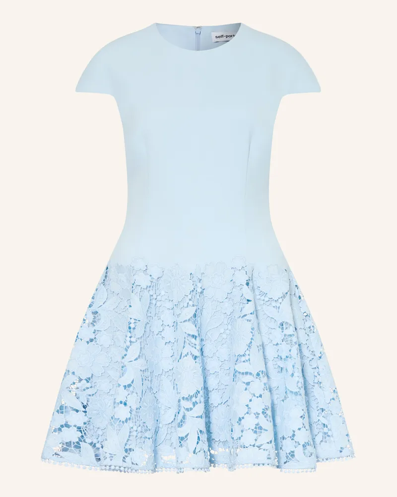 Self-Portrait Kleid Mit Spitze blau Hellblau