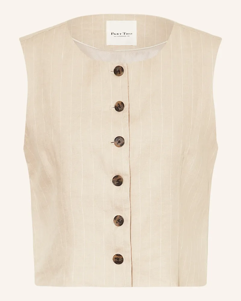 Part Two Weste Azaniapw Aus Leinen beige Beige
