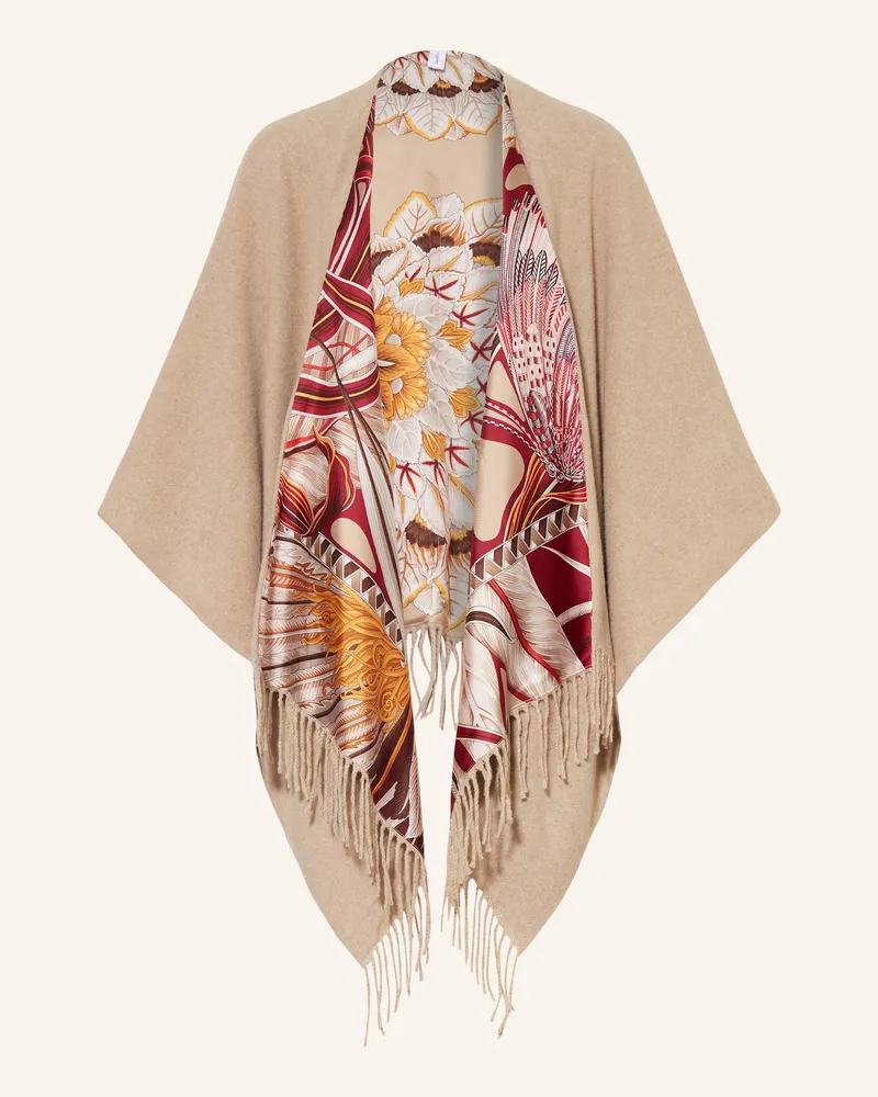 Ferragamo Cashmere-Cape zum Wenden Creme